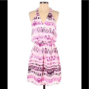 Parker dress size med gorgeous open back, front draping pink and white